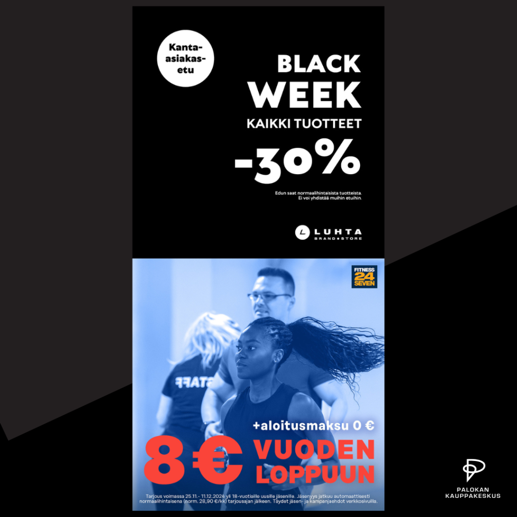 Black Friday -tarjoukset Palokan kauppakeskuksessa