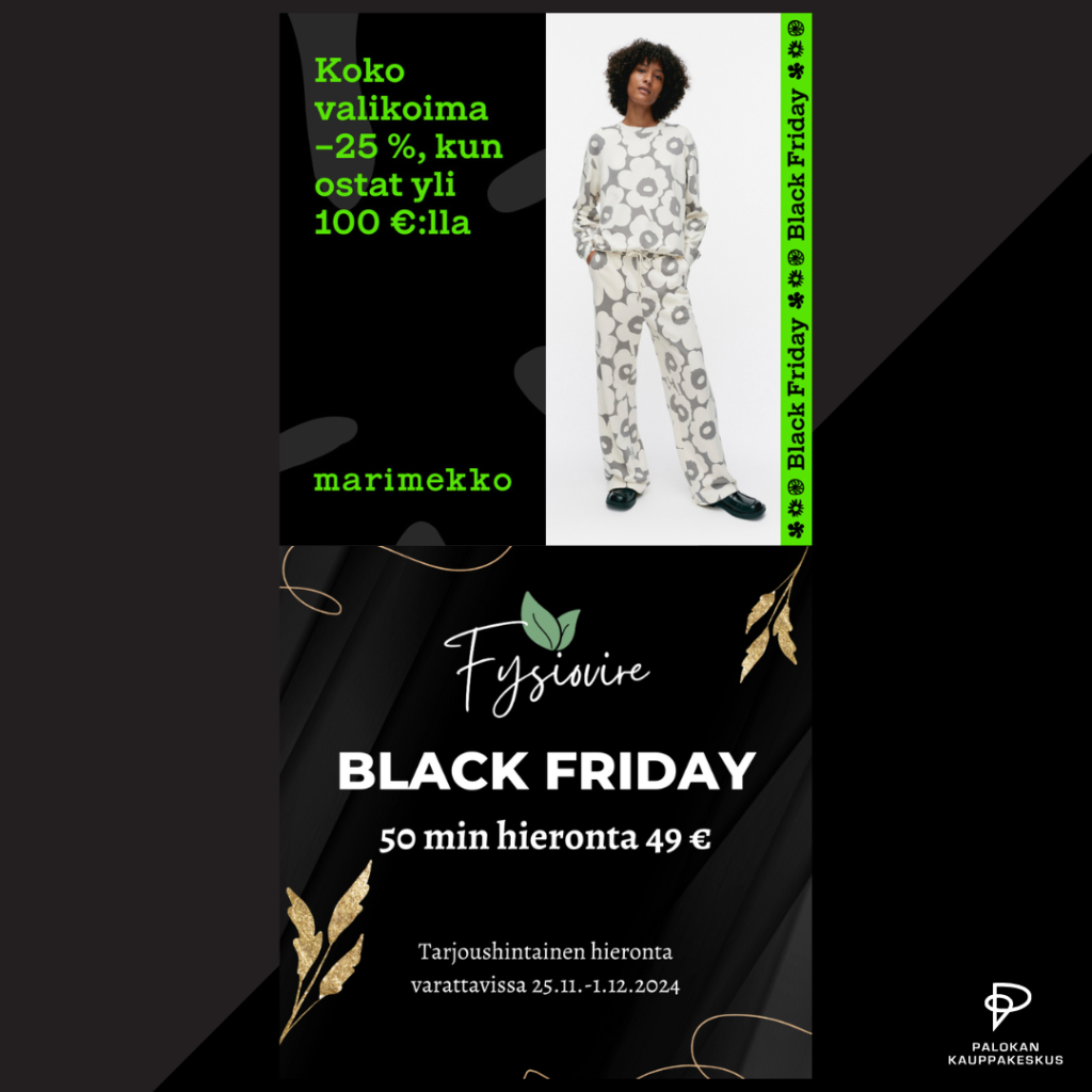 Black Friday -tarjoukset Palokan kauppakeskuksessa