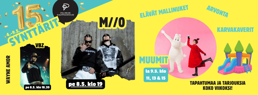 Palokan kauppakeskuksessa juhlitaan 15-vuotis synttäreitä 4.-9.5.2026