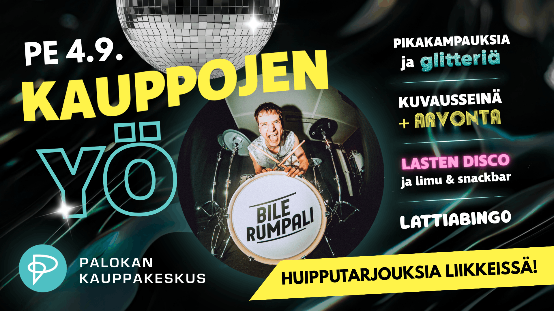 Kauppojen yö Palokan kauppakeskuksella pe 4.9.2026